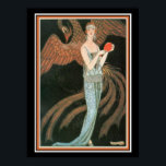 Póster George Barbier Art Deco Chica con Peacock 12 x 16<br><div class="desc">Bonita impresión Art Déco por Barbier 12 x 16</div>