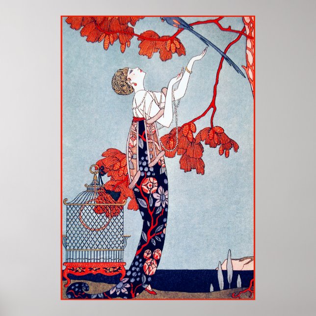 Póster George Barbier "L'Oiseau Volage" 1914 (Frente)