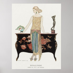 Póster George Barbier, The Evening Robe, Moda de 1922