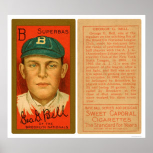 Póster George Bell Brooklyn Baseball 1911