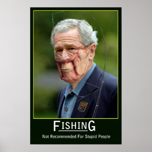 Póster George Bush que pesca el poster