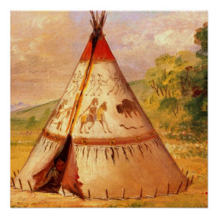 Póster George Catlin, Indian Wigwam, American Frontier