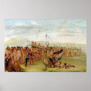 Póster George Catlin se auto tortura en una religión siou