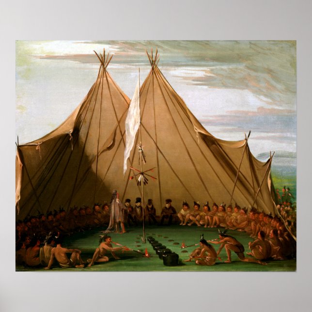 Póster George Catlin Sioux Dog Feast (Frente)