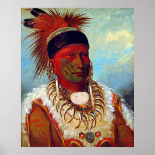 Póster George Catlin The White Cloud, Head Chief