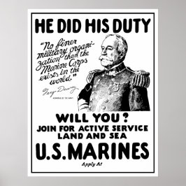 Póster George Dewey Marines de los Estados Unidos