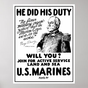 Póster George Dewey Marines de los Estados Unidos