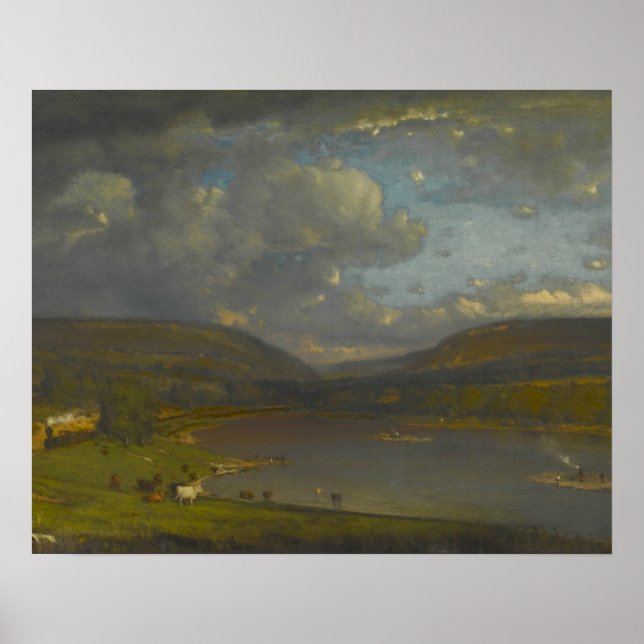 Póster George Inness - En el río Delaware (Frente)