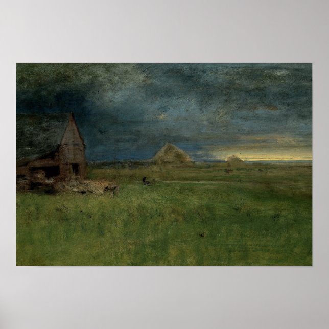 Póster George Inness - La granja solitaria, Nantucket (Frente)