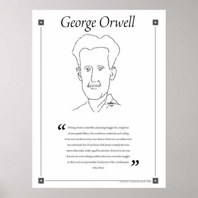 Póster George Orwell, Poster de citas por escrito (Frente)