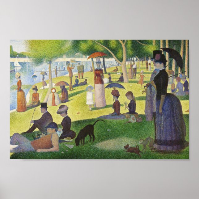 Póster George Seurat un domingo en La Grande Jatte famoso (Frente)