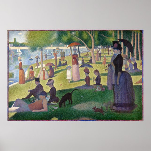 Póster GEORGE SEURAT - Un domingo por la tarde 1884 (Frente)