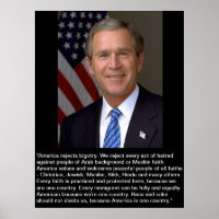 George W. Bush con citas sobre intolerancia
