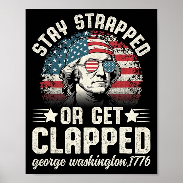 Póster George Washington, 4 De Julio, Permanece Atrapado  (Frente)