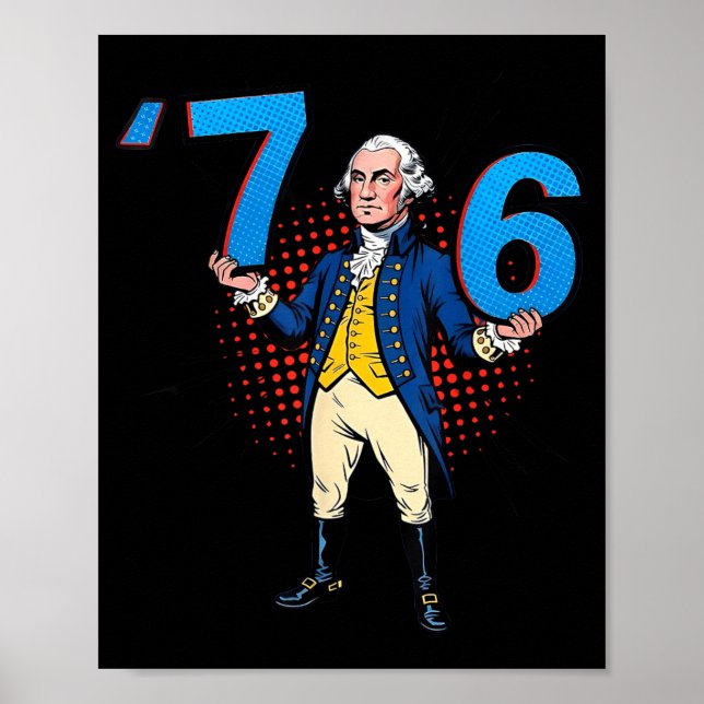 Póster George Washington 76 Lanzó Seis Siete (Frente)