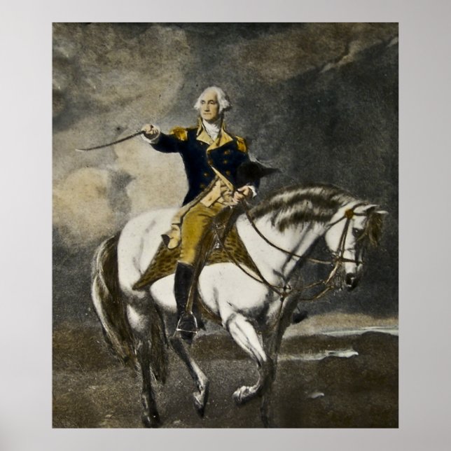 Póster George Washington a caballo en Trenton (Frente)