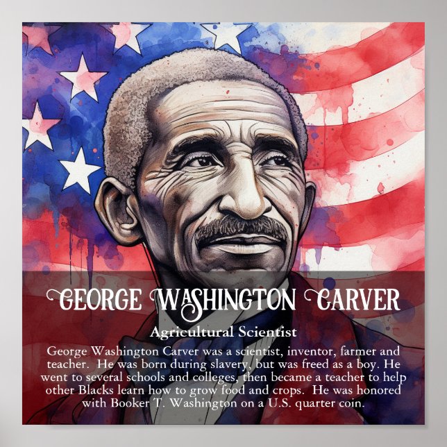 Póster George Washington Carver Clase de Mes de Historia  (Frente)