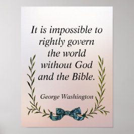 Póster George Washington Cita gobierno y religión