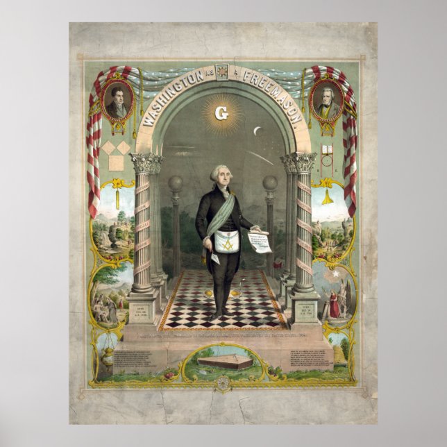 Póster George Washington como masón (Frente)