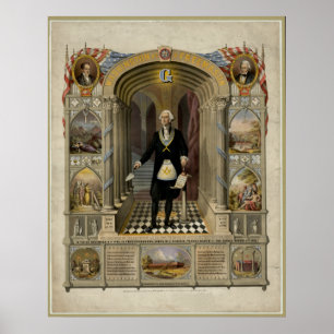 Póster George Washington como retrato del Freemason,