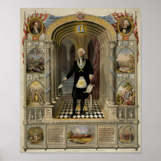 Póster George Washington Como Retrato Masón, 1867.