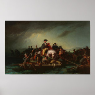 Póster George Washington cruzando el río Delaware