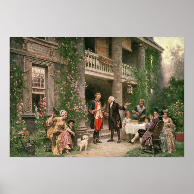 Póster George Washington en el Jardín de Bartram (Frente)