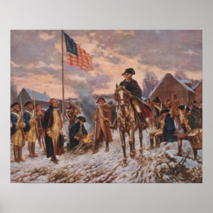 Póster George Washington en Valley Forge, Canvas