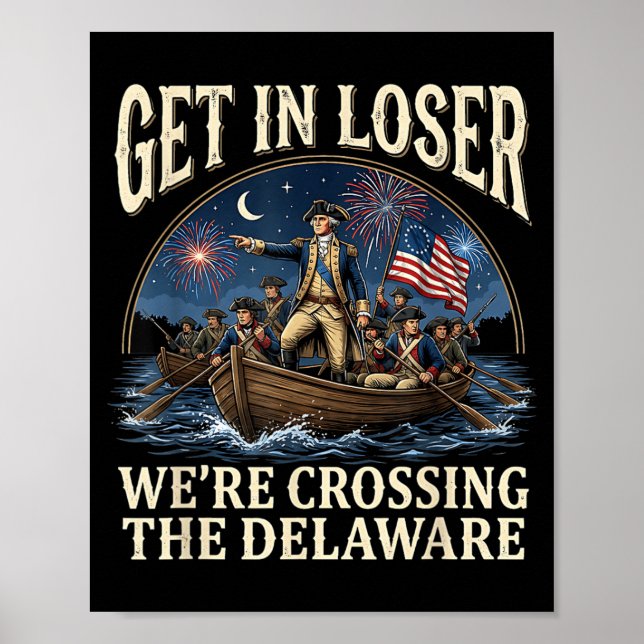 Póster George Washington Entre Cruzando El Delaware (Frente)
