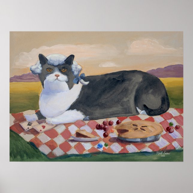 Póster George Washington Funny Cat Wall Art (Frente)