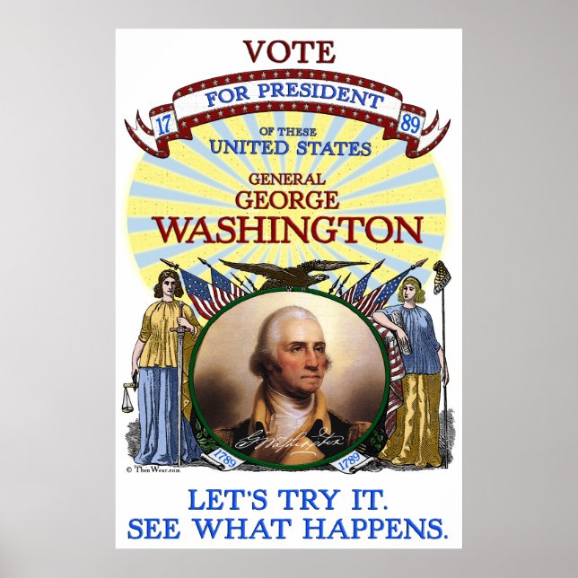 Póster George Washington, Poster electoral de 1789 (blanc (Frente)