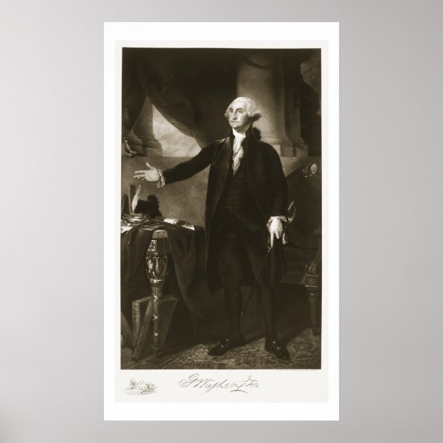 Póster George Washington, primer presidente de Estados Un (Frente)