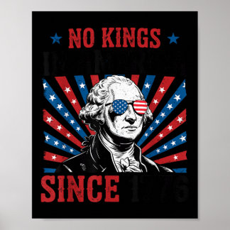 Póster George Washington Protest Sign Democracy No Kings 