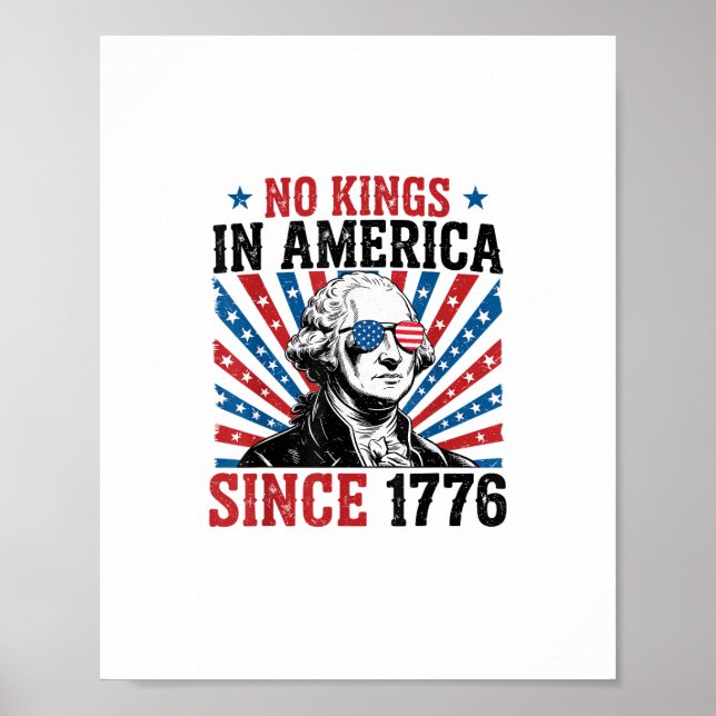 Póster George Washington Protest Sign No Kings In America (Frente)