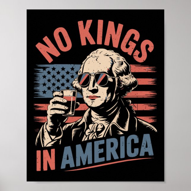 Póster George Washington se bebe graciosamente sin reyes  (Frente)