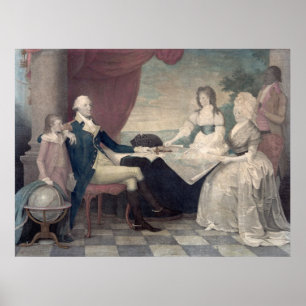 Póster George Washington y su poster/imprenta familiar