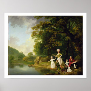 Póster George y Maria Browne con su niño de cinco