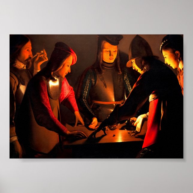 Póster Georges de la Tour - Los jugadores de dados (Frente)