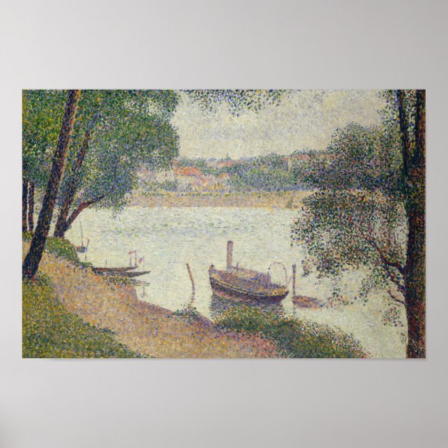 Póster Georges Seurat - Clima gris, Grande Jatte (Frente)