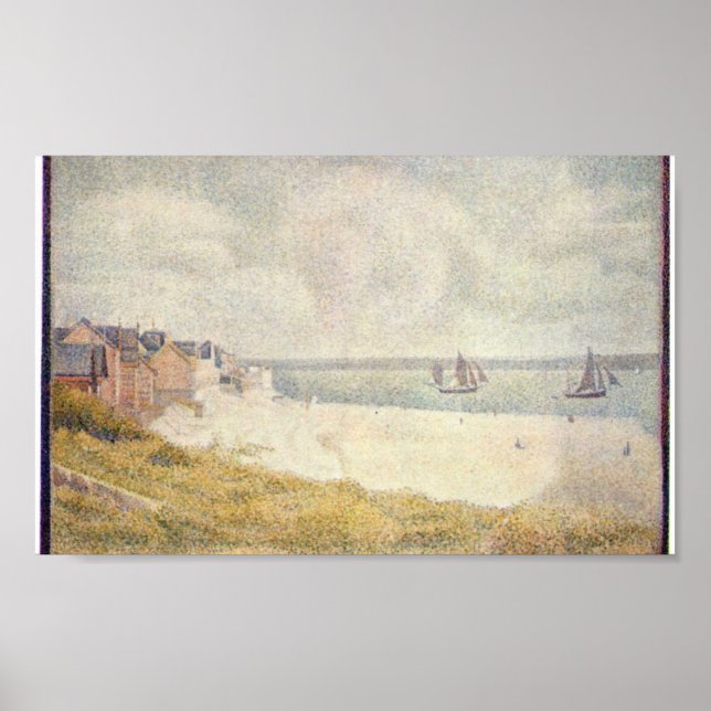 Póster Georges Seurat - Le Crotoy downstream (Frente)