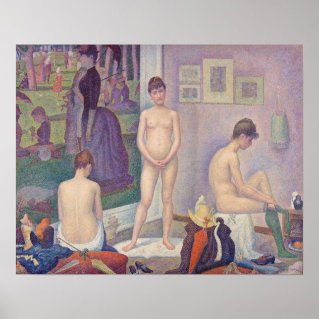 Póster Georges Seurat - Los Modelos (Frente)