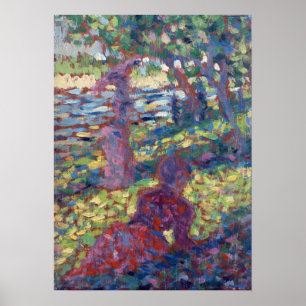Póster Georges Seurat, mujer en un parque