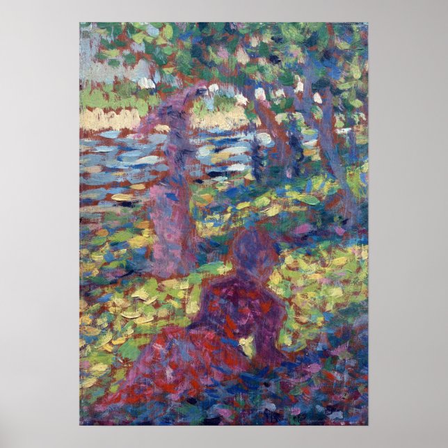 Póster Georges Seurat, mujer en un parque (Frente)