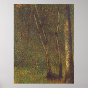 Póster Georges Seurat's In the Woods en Pontaubert (1883)