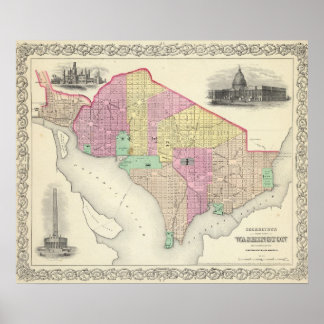 Póster Georgetown And The City Of Washington
