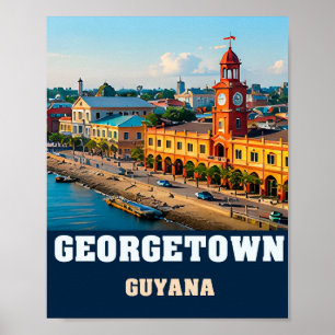 Póster Georgetown Colonial Waterfront y Patrimonio Guyané