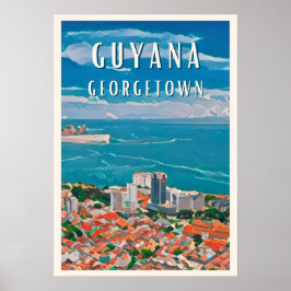 Póster Georgetown, la capitale colorée de Guyana