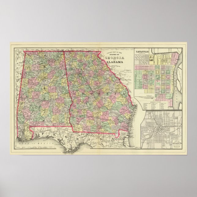Póster Georgia, Alabama (Frente)