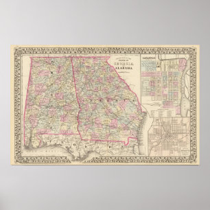 Póster Georgia, Alabama