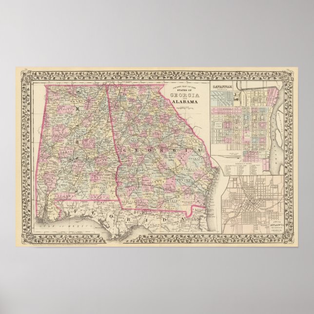Póster Georgia, Alabama (Frente)